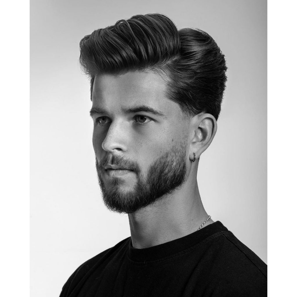 Side part pompadour