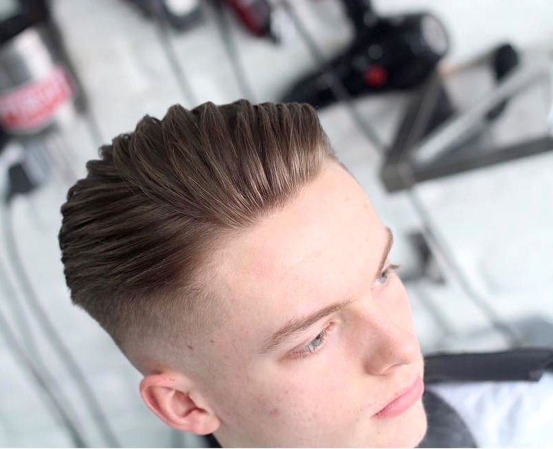 High fade medium length hairstyle on top