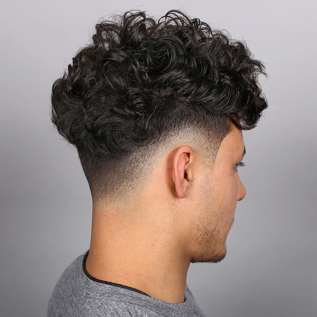 Medium Curls Undercut Mid Fade