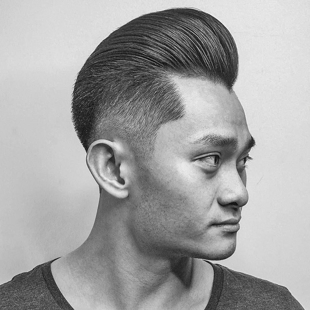 Classic pompadour and high fade