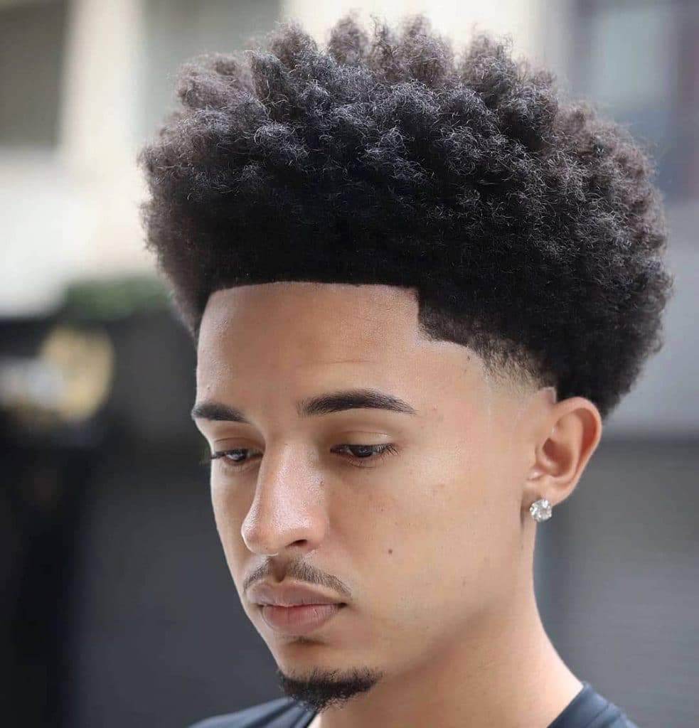 Mid taper fade afro