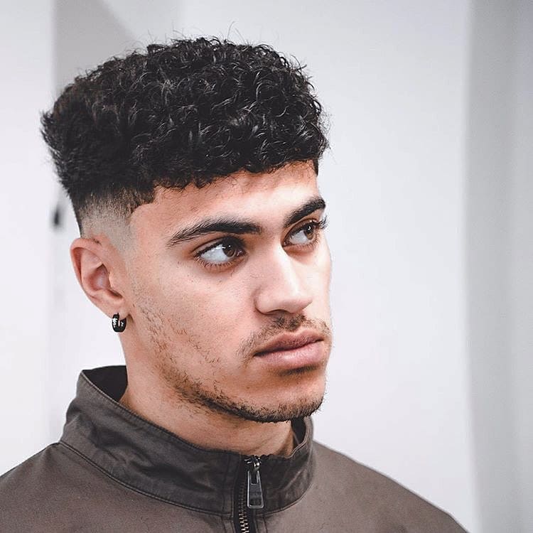 Mid Fade Curly Haircut Men