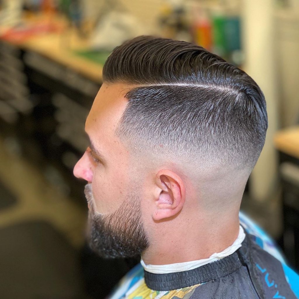 mid fade haircut comb over