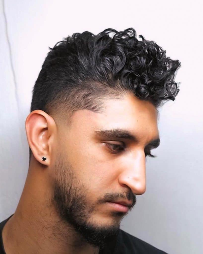 pompadour haircut for medium curly hair