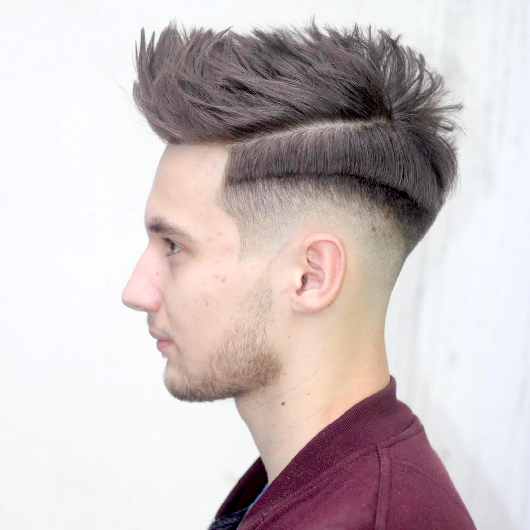 cool shadow fade and step haircut