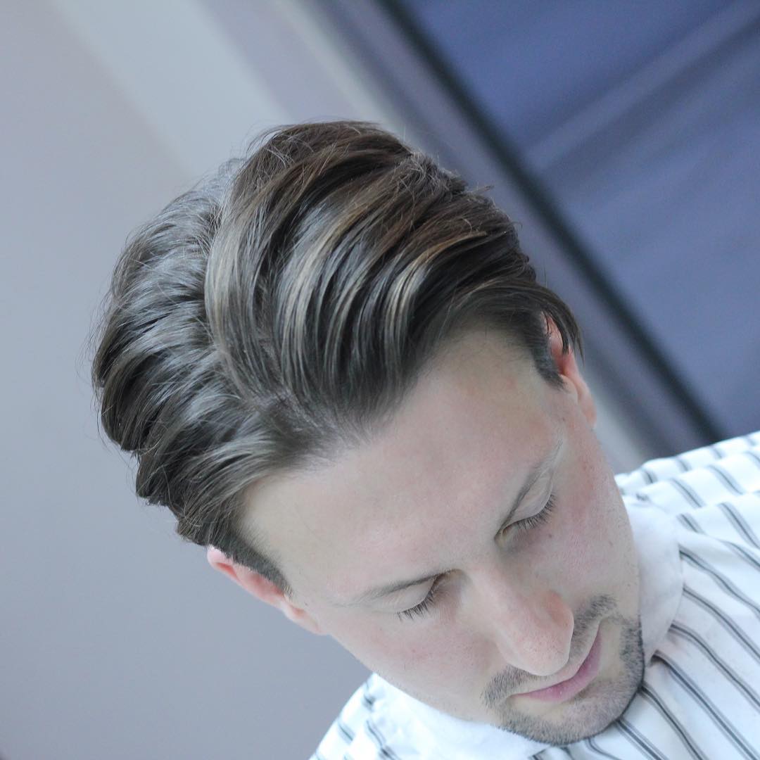 stasibarbers long mens hairstyle slicked back