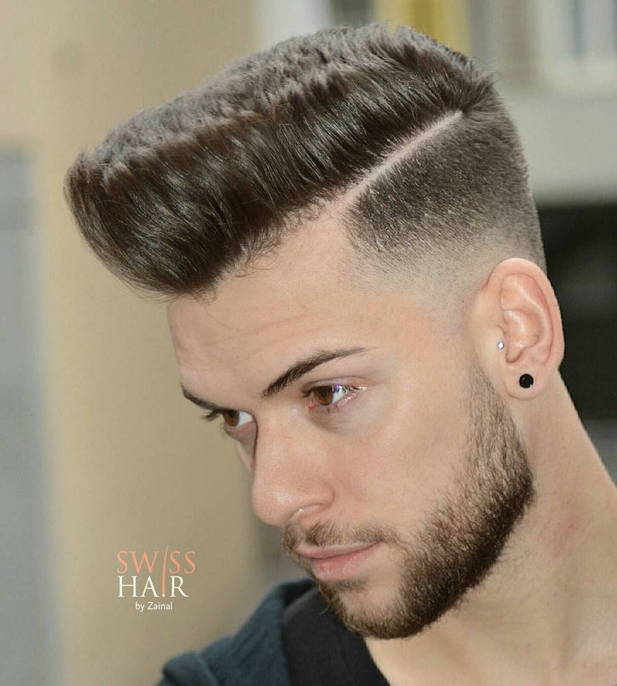 medium length quiff haircut