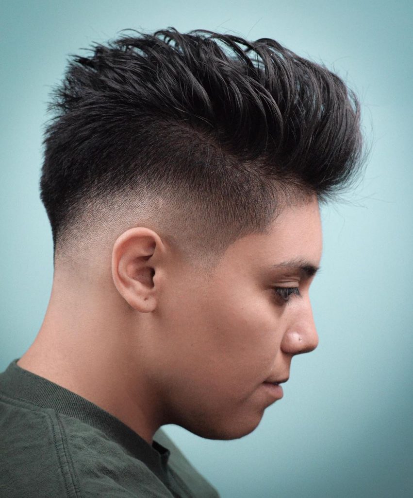 textured pompadour for men