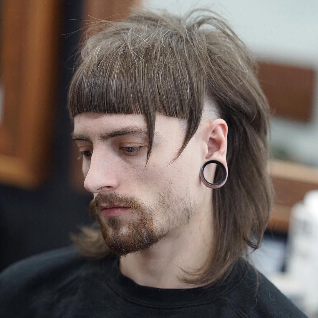 Long hair with shaved sides