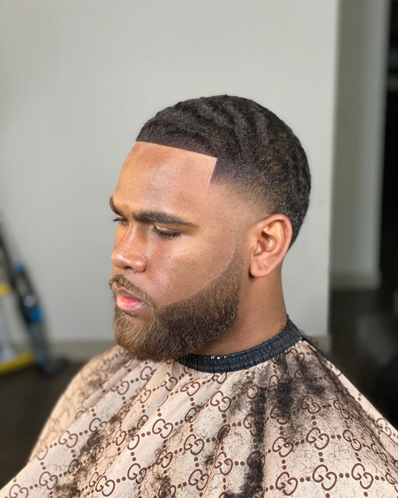 Waves haircut with beard