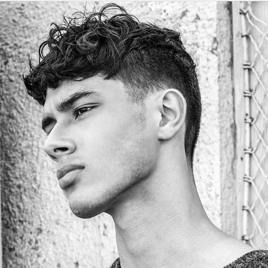 Two block haircut for wavy hair men