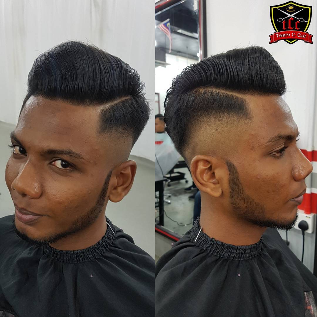 Pompadour with drop fade