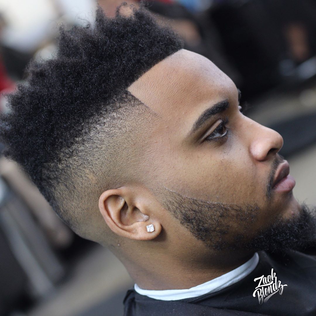 Sponge curls high fade haircut